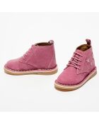 Boots en Velours de Cuir Lou rose