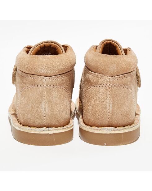 Stivaletti Pipou in pelle di velluto beige