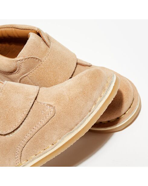 Stivaletti Pipou in pelle di velluto beige