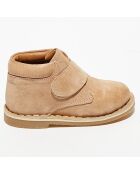 Stivaletti Pipou in pelle di velluto beige