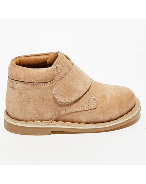 Stivaletti Pipou in pelle di velluto beige