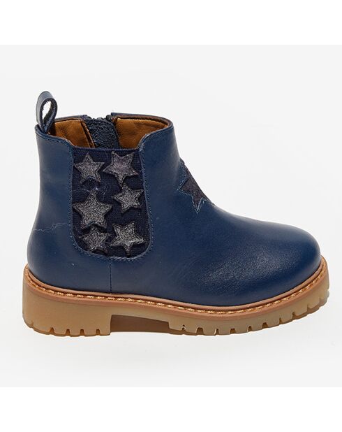 Chelsea boots en Cuir Boutchou marine