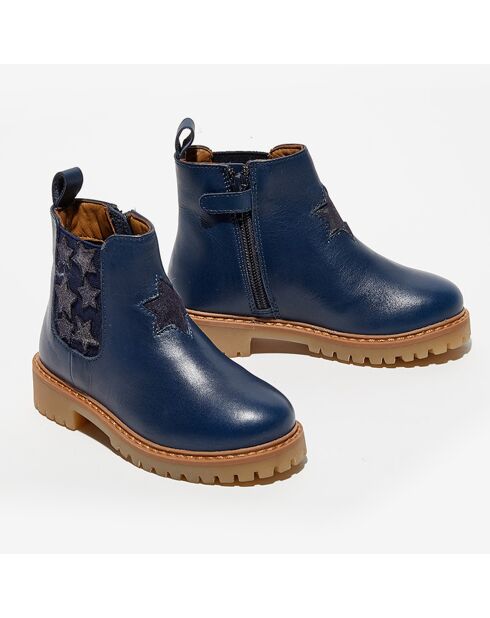 Chelsea boots en Cuir Boutchou marine
