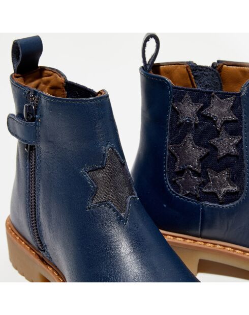 Chelsea boots en Cuir Boutchou marine