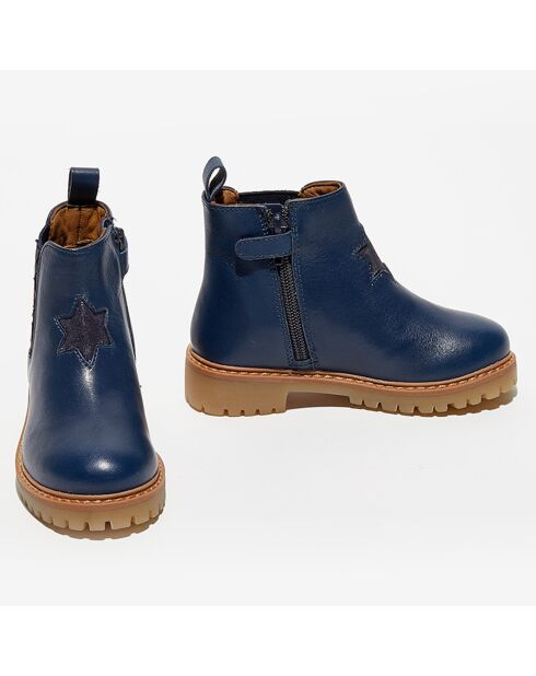 Chelsea boots en Cuir Boutchou marine