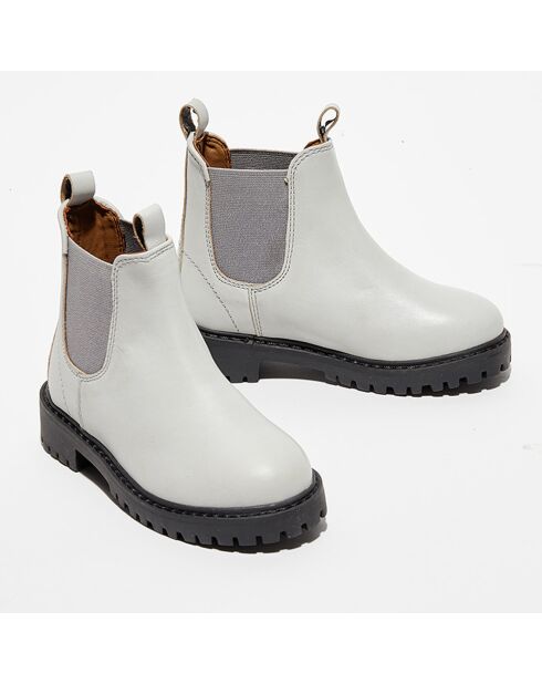 Chelsea boots en Cuir Poussin grises
