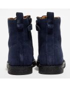 Boots en Velours de Cuir Bella marine