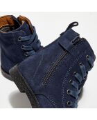 Boots en Velours de Cuir Bella marine