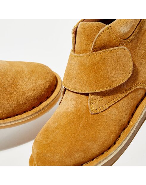 Stivaletti Pipou Mustard in pelle di velluto