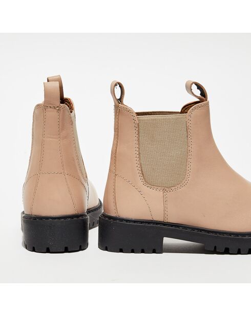 Chelsea boots en Cuir Poussin taupe