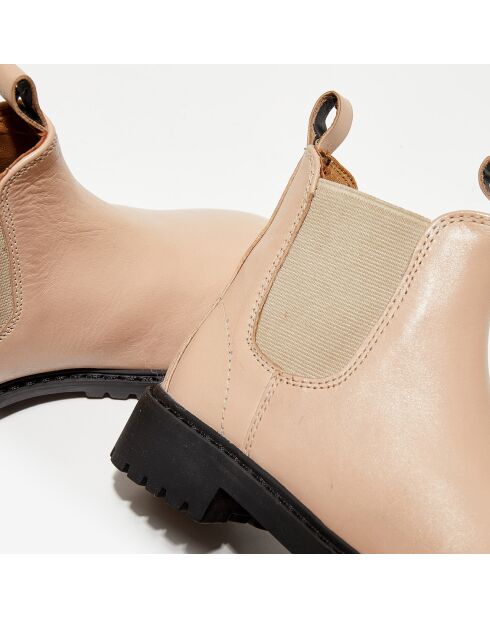 Chelsea boots en Cuir Poussin taupe