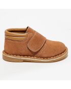 Bottillons en Velours de Cuir Chouchou camel