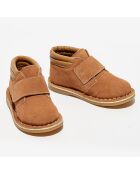 Bottillons en Velours de Cuir Chouchou camel