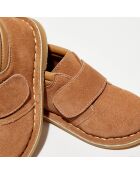 Bottillons en Velours de Cuir Chouchou camel