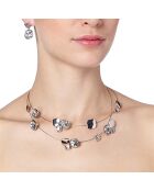 Parure Noha argenté/blanc