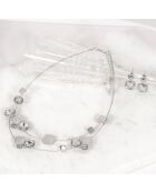 Parure Noha argenté/blanc