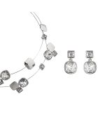 Parure Noha argenté/blanc