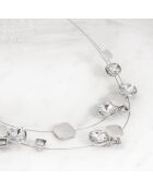 Parure Noha argenté/blanc