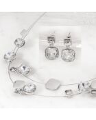 Parure Noha argenté/blanc