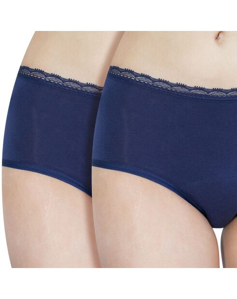 2 Culottes menstruelles bleu marine - flux moyen