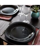 6 Assiettes plates Carine noires - 27x28.8 cm