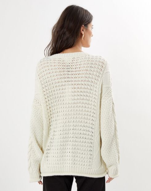 Pull en Laine mélangée Pain écru