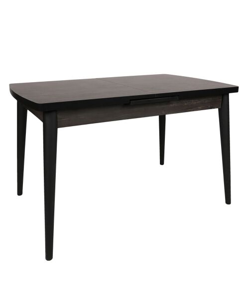 Table à manger inci noir -130+30x79x80 cm