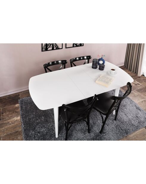 Table à manger Retro blanche - 130+30x75x80 cm