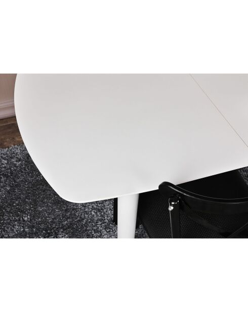 Table à manger Retro blanche - 130+30x75x80 cm