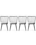4 chaises yildiz noir/blanc - 43x82x42 cm