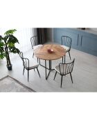 4 chaises yildiz noir/blanc - 43x82x42 cm