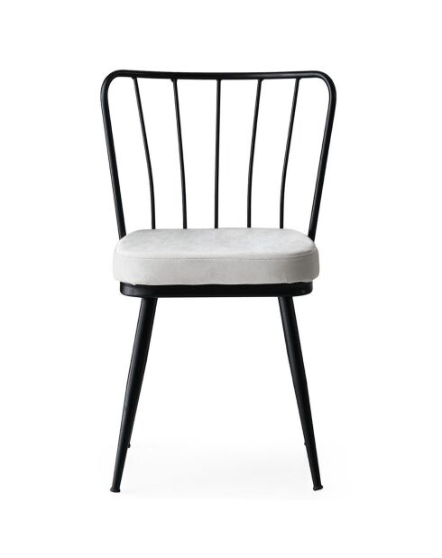 4 chaises yildiz noir/blanc - 43x82x42 cm