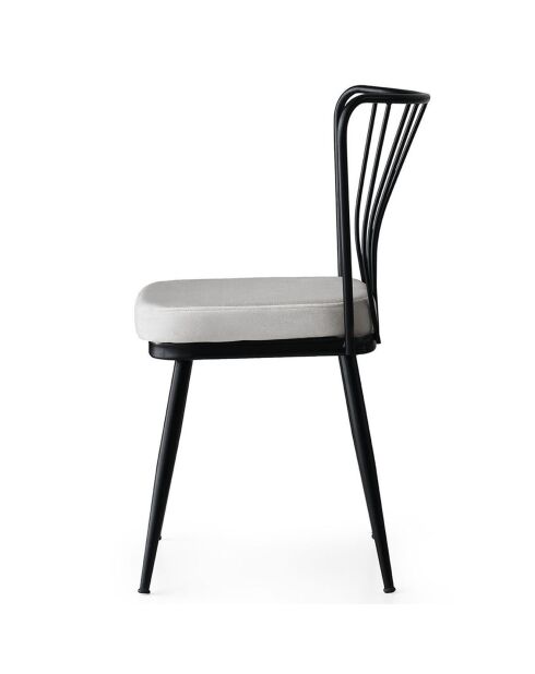 4 chaises yildiz noir/blanc - 43x82x42 cm