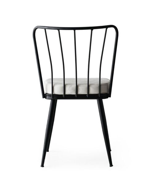 4 chaises yildiz noir/blanc - 43x82x42 cm