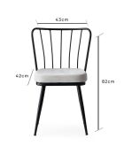 4 chaises yildiz noir/blanc - 43x82x42 cm