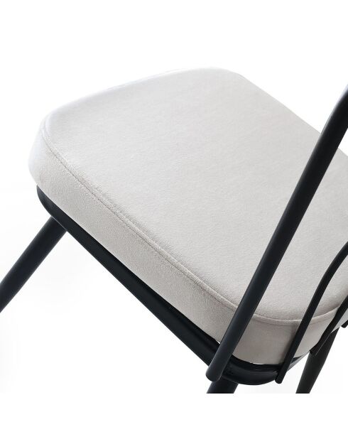 4 chaises yildiz noir/blanc - 43x82x42 cm
