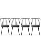 4 Chaises Yildiz noires - 43x82x42 cm