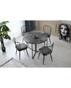 4 Chaises Yildiz noires - 43x82x42 cm