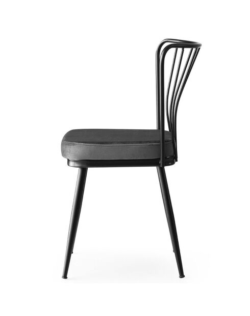 4 Chaises Yildiz noires - 43x82x42 cm