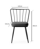 4 Chaises Yildiz noires - 43x82x42 cm