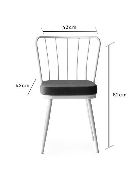 4 weiße Yildiz Stühle - 43x82x42 cm