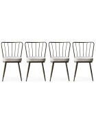4 Chaises Yildiz  blanc/noir - 43x82x42 cm