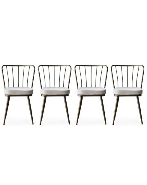 4 Chaises Yildiz  blanc/noir - 43x82x42 cm