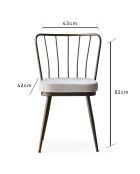 4 Chaises Yildiz  blanc/noir - 43x82x42 cm