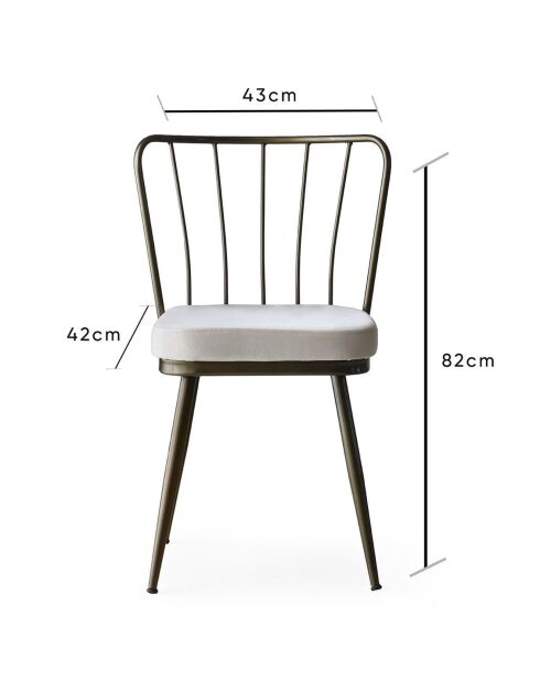 4 Chaises Yildiz  blanc/noir - 43x82x42 cm