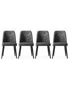 4 Chaises Dallas anthracite - 50x90x49 cm