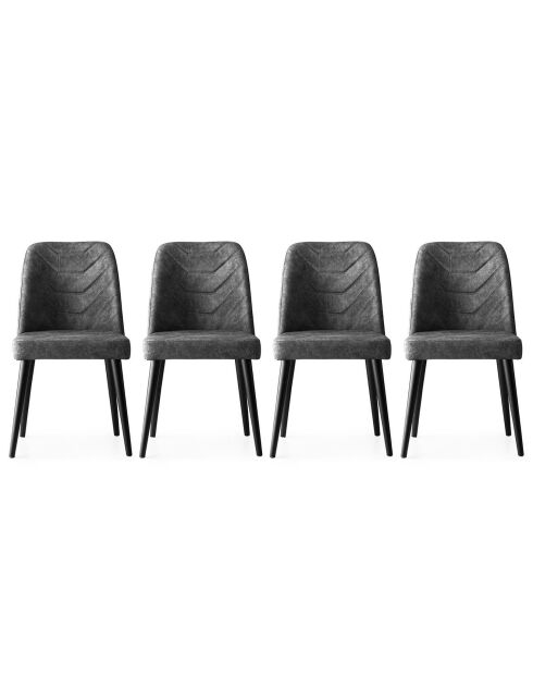 4 Chaises Dallas anthracite - 50x90x49 cm