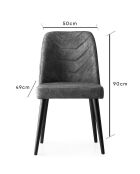 4 Chaises Dallas anthracite - 50x90x49 cm