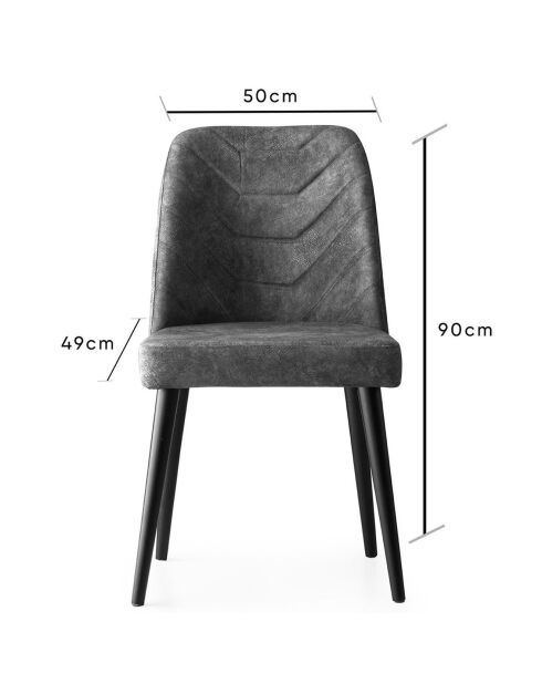 4 Chaises Dallas anthracite - 50x90x49 cm