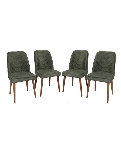 4 chaises dallas marron/vert - 50x90x49 cm